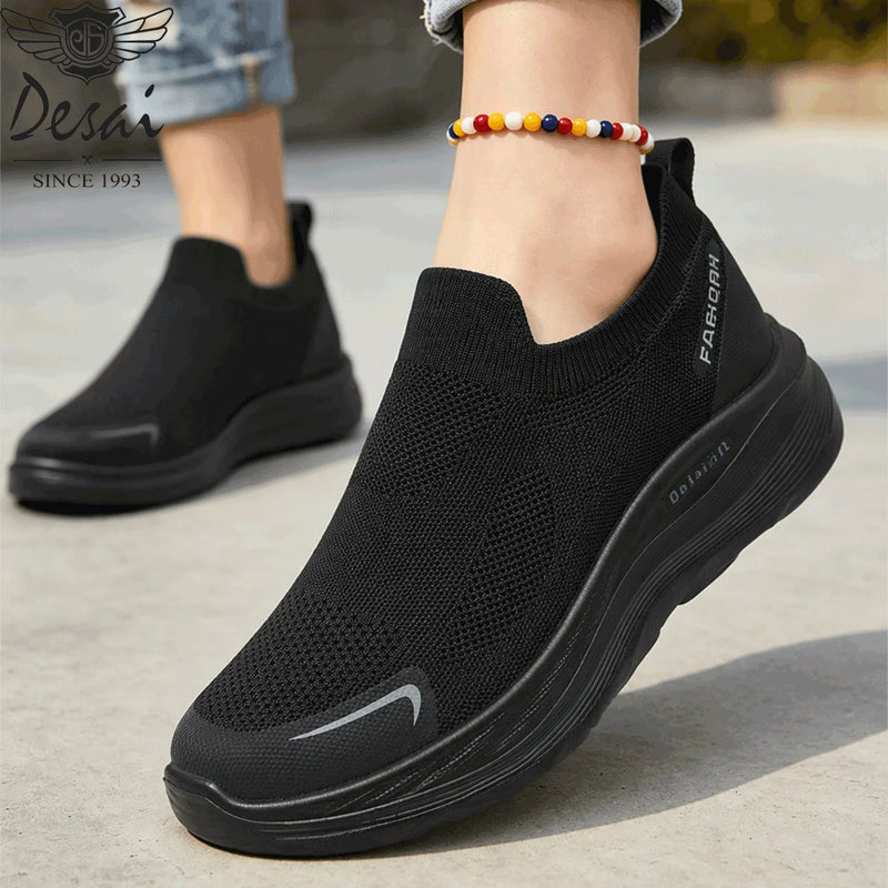 Desai Men's 2026 Slip-on Sneakers Knitted Sock Shoes Breathable Comfortable Sporty Walking Shoes for Daily Commute