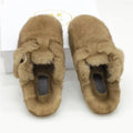 Mule Slippers Mink Fur Slides Comwarm Fashion Women Clogs Cork Insole Fur Slippers with Arch Support Outdoor Slides Home Shoes