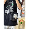 Y2K Mini Women's Korean Style Casual Crossbody Bag with Transparent Pocket, Small Shoulder Bag, Wallet and Phone DIY Bag