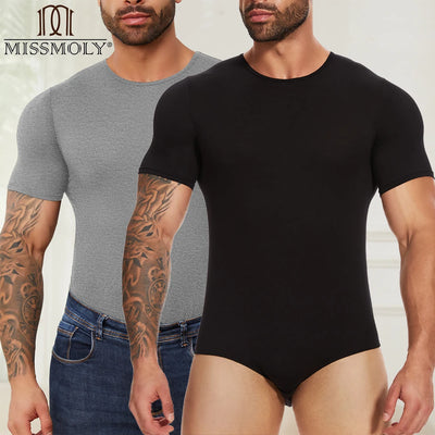 Men's Full Body Shaper Short Sleeve Top Tummy Control | SAMAG