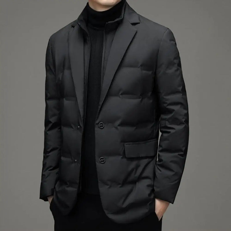 Winter Men's Coldproof Windproof Down Jacket Suit Scarf Collar Simple Down Jacket  Male Clothing