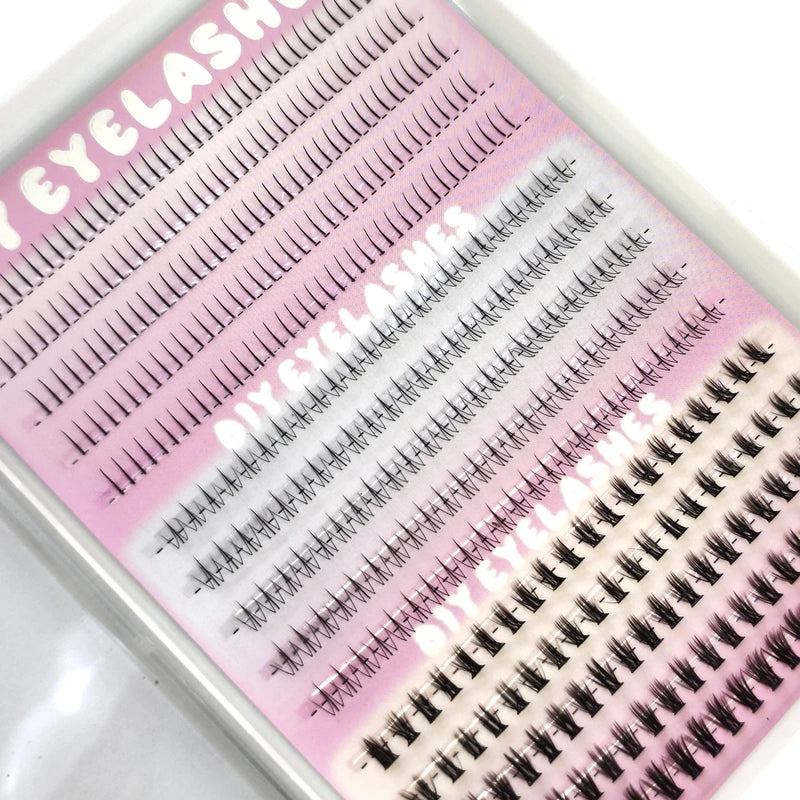 3 Styles Individual Lashes 15rows 390PCS Bottom Lashes Extension Lower Eyelash Clusters  DIY Wispy Natural Look Clear Band