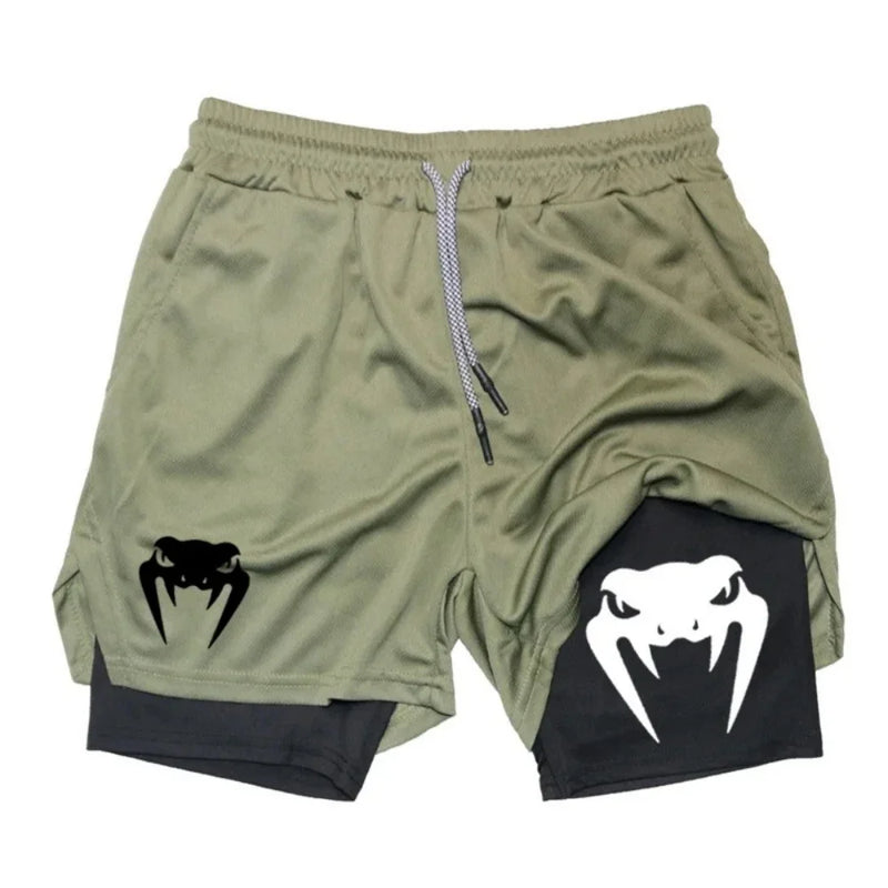 Men's 2-in-1 Running Shorts, High-Quality Elastic | SAMAG