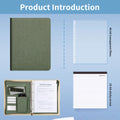 New A4 multi-function business zipper bag, 4-ring binder + writing pad + storage bag, pleated texture PU  leather cover
