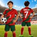 Special Ronaldo No.7 Football Jersey Tee Shorts Set Women - View 9 | SAMAG