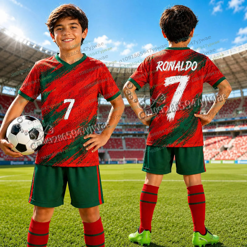 Special Ronaldo No.7 Football Jersey Tee Shorts Set Women - View 9 | SAMAG