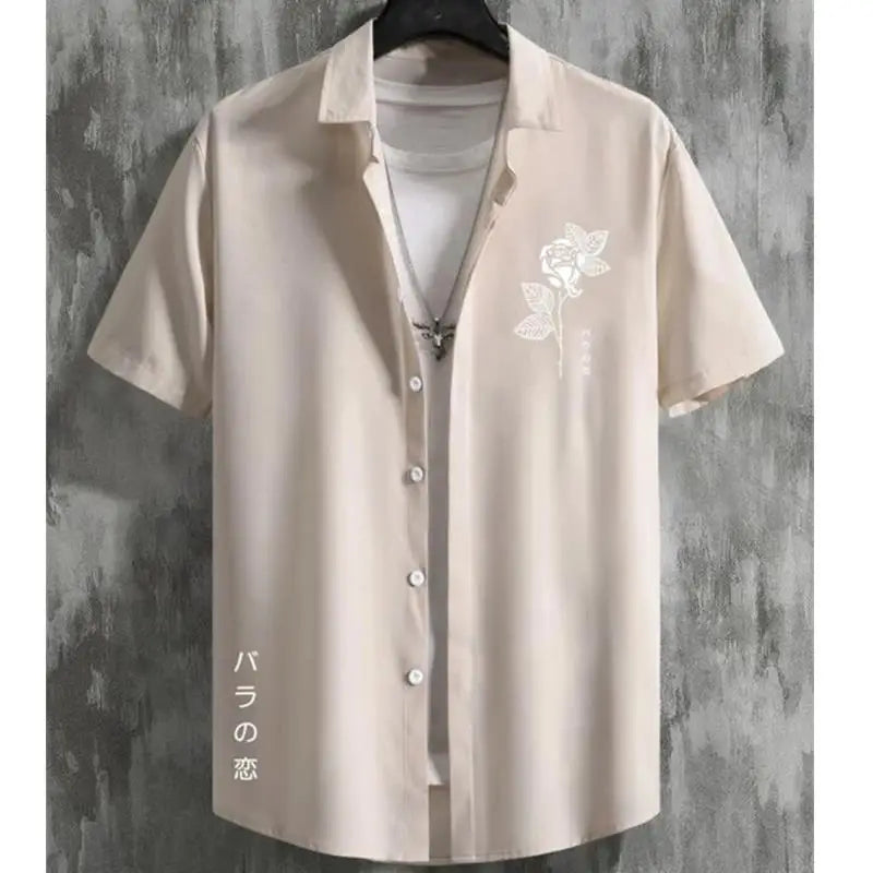 Hawaiian Men'S Shirt 3d Flower&Text Printing Beach Party | SAMAG