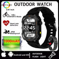 2026 New Men Smart Watch HD Bluetooth Call Sleep Heart Rate Health Monitoring Outdoor LED Flashlight Waterproof Sports Smartwatc