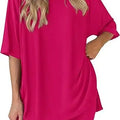 2026women's New Fashion Trend Basic High-quality Casual Round Neck Slit Loose Casual and Comfortable Women's Two-piece Home Suit