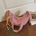 Microfiber Plaid Zipper Hobos Bags 2026 Spring/summer New Versatile Bags Daily Commute Fashion Portable Crossbody Bags
