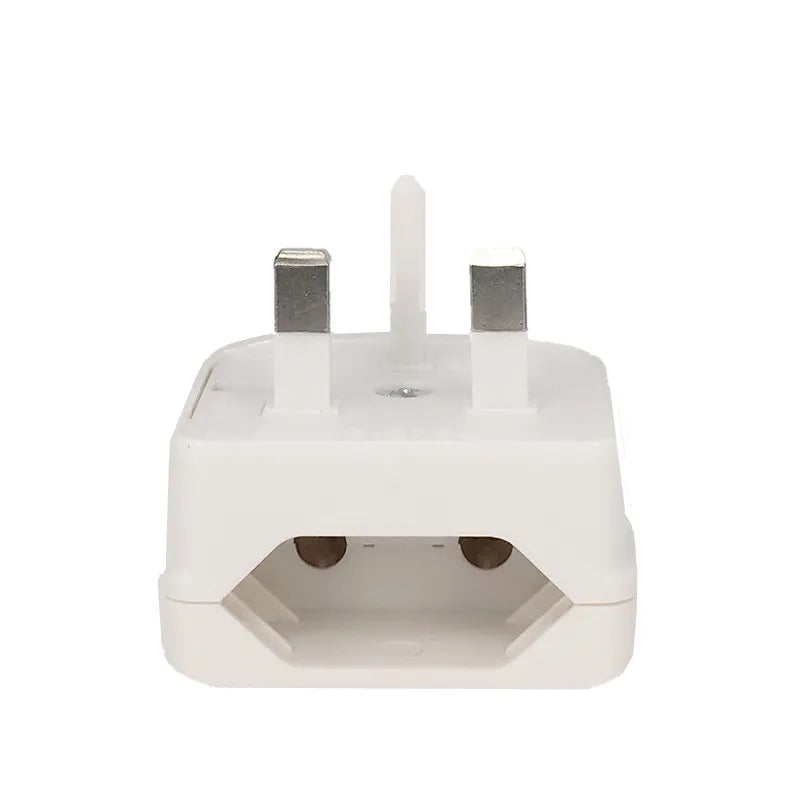 European 2pin Plug To UK 3pin Plug Adapter With 5A Fuse UK British Electrical Travel Adapter Converter Socket Power Cord Outlet