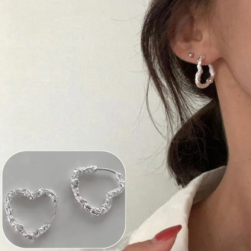 VENTFILLE 925 Sterling Silve Star Hoop Earring for Women Zircon Geometry Wide Office Versatile Jewelry Birthday Gift Dropship