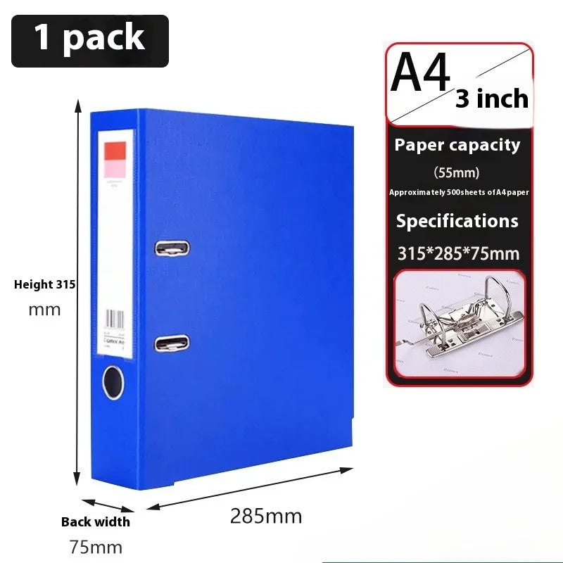 Lever Arch File A4 Folder Perforated Loose-leaf Folder Loose-leaf Book Data Book Double Hole Thickened Binders Desktop Organizer