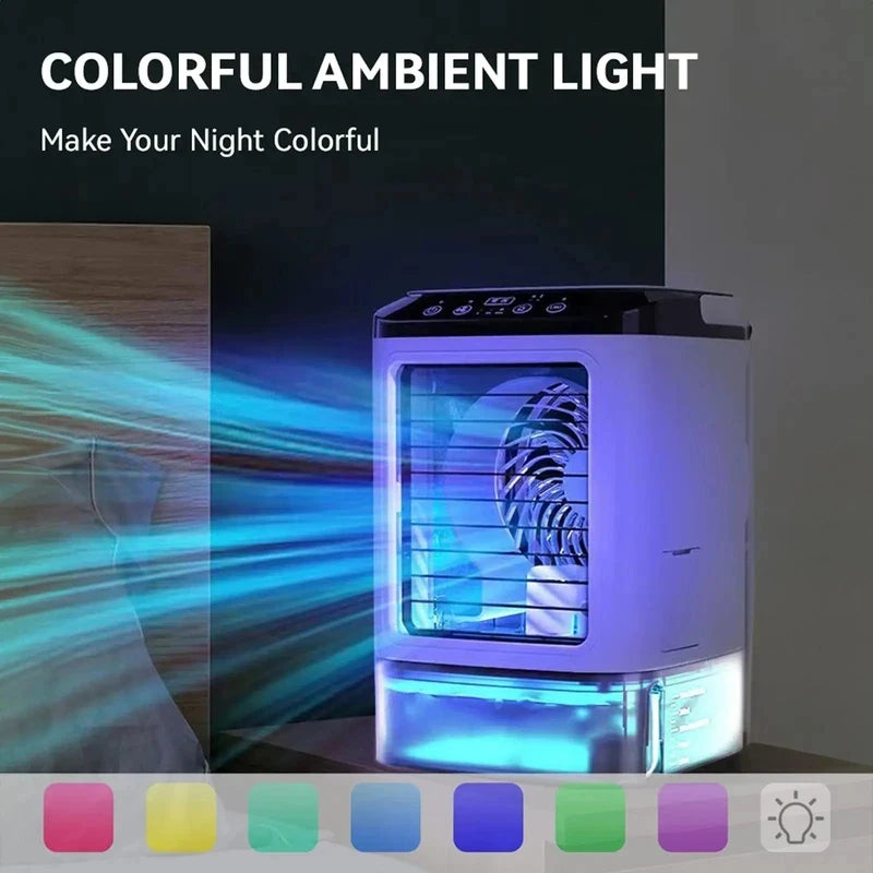 Mini Water Mist Spray Air Cooler Fan USB Portable Evaporative Air Conditioner Humidifier Cooling Fan With Ice Box Silent Desktop