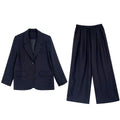 Autumn Hig-end Linen Material Blazer Jacket Sets Women 2025 Summer New Loose Wide Leg Casual Pant Ladies Clothing Office Lady