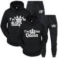 Lover Tracksuit Hoodies Printing QUEEN KING Couple Sweatshirt Plus Size Hooded Clothes Women Two Piece Set - View 2 | SAMAG