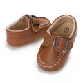 Brown Baptismal Baby Shoes For Boys And Girls Casual Soft Soled Non Slip Baby Shoes For 0-18 Months Baby Walking Shoes
