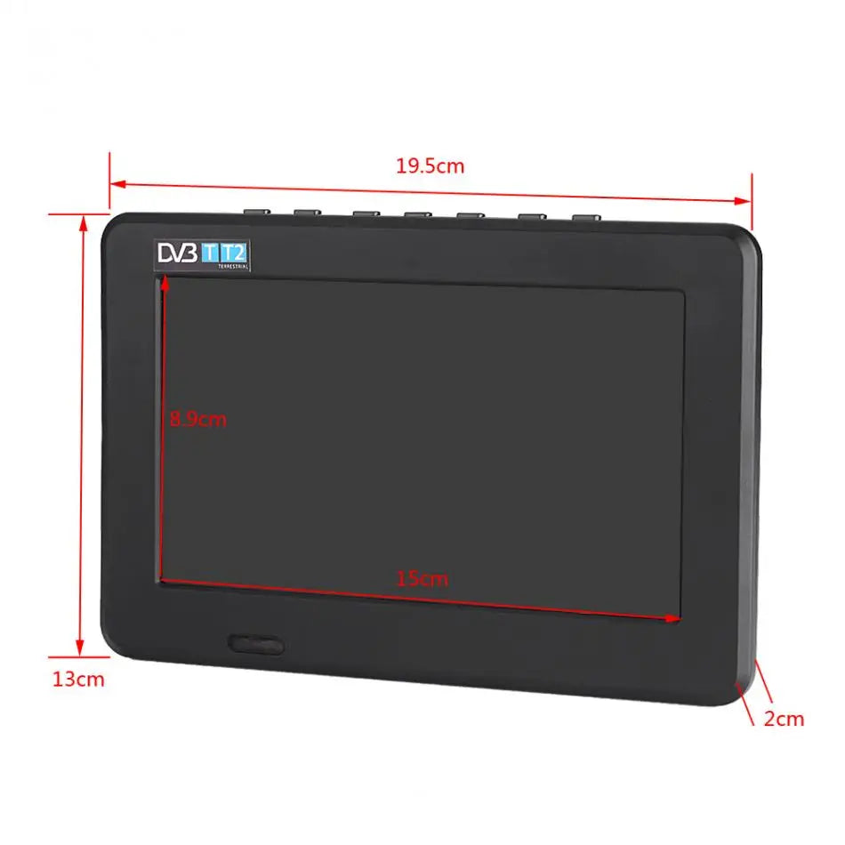 LEADSTAR D7 Rechargeabl 7 inch Portable Television Mini Digital Tv  DVBT2 ISDB-T Full Segment H265/Hevc 800x480 For Brazil Chile
