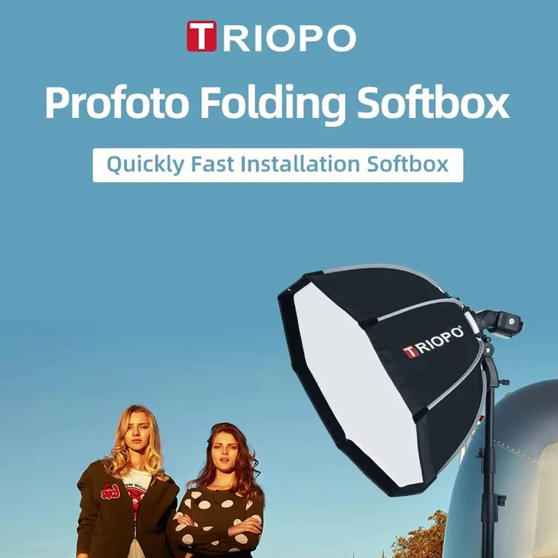 TRIOPO K3 Series K3-55 K3-65 K3-90 K3-120 Quick Release Softbox Folding Octagon Softbox for Photography Studio