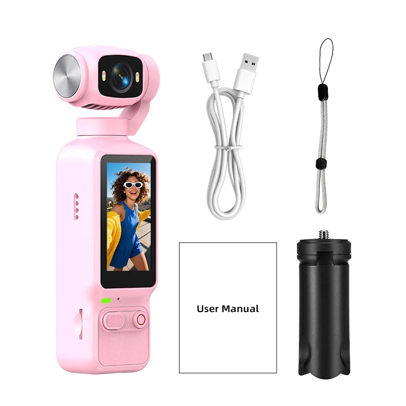 Ourlife 4K Action Camera 180° Rotatable For YouTube Vlog Video Recording Record Life Handheld 1.97 Inch Screen Sports Camera