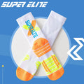 1 Pair High Tube Professional Practical Sport Socks Men's Towel Bottom Thickened Shock Absorbing Contrast Color Elite Socks