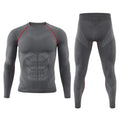Men's Tactical Thermal Underwear Set for Outdoor Sports, Cycling Training, Fitness, Adjustable Seamless Thermal Clothing
