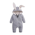0-18M Newborn Baby Boys Girls Rompers Cotton Cartoon Bunny 3D Rabbit Ear Hoodie Overall Toddler Jumpsuit Infant Carnival Costume