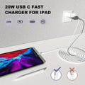 20W USB C Fast Charging Block for iPad, 2Pack Type C Wall Charger with 6FT C to C Cable for iPhone 15/Plus/Pro/Max
