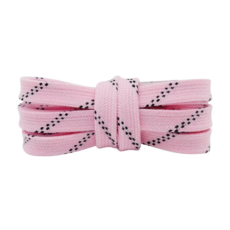 1cm Waxed Ice Hockey Shoelaces Dual Layer Braid 23-70 Inch Halloween Christmas Fall Winter for Roller Derby & Ice Hockey Skates