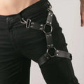 Fashion Street Y2K PU Leather Suspenders for Women Men Jeans Pants Leg Harness Decortive Belt Strap Fashion Apparel Accessories
