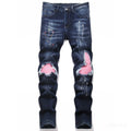Men Skinny High Stretch Ripped Denim Jeans for Man Casual | SAMAG