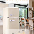 KRIB BLING 3.2 Cu.ft Compact Refrigerator, Mini Fridge with Freezer, Retro Design Small Drink Chiller for Home, Office