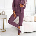 Autumn Three-Piece Set Women's Suit Striped Tape Patch Buttoned Jacket + Tank Top + Pants Sets Lady Sportswear Casual Tracksuits