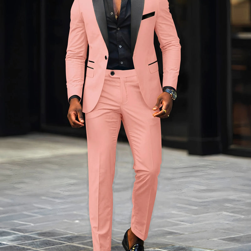 2 - Piece Men's Suit Suitable For Wedding Business Single Button Jackets And Pants Sets, Slim Fit - View 7 | SAMAG