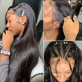 Bone Straight Vietnamese Human Hair Lace Frontal Wig Super Double Drawn Natural Black Human Hair Wigs Preplucked HD Lace Wig