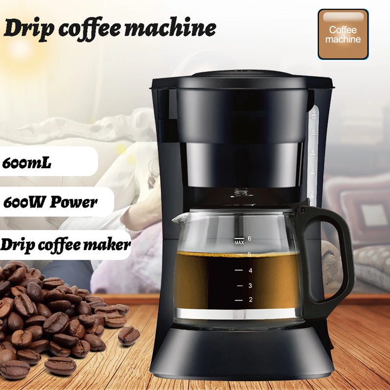 Electric Drip Coffee Machine 600ml/20.3oz Coffee Pot Espresso Maker with 600W Heating for Coffee Tea