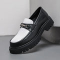 British Style Metal Buckle Loafers Men Thick-soled Wedding Shoes New Formal Business Comfort Shoes Slip-on Leather Casual Shoes