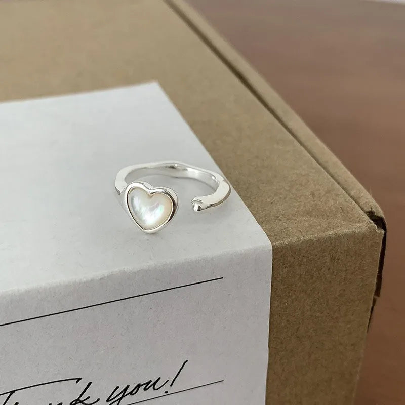 925 Sterling Silve Love Heart Hollowed Out Ring For Women Girl Extremely Fine Korea Ins Jewelry Gift Dropshipping