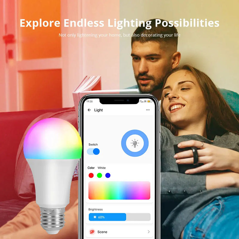 eWelink Smart Bulb E27 WiFi Dimmable DIY Lamp RGBCW LED Light 100-240V APP Control Support Alexa Google Home Alice Smartthings