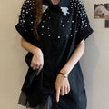 High - end Loose Casual Cotton Short Sleeve Shirts Blouses | SAMAG