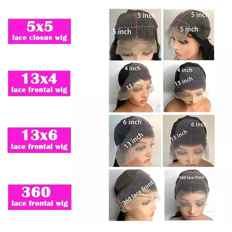 40 Inch 220 Density 5x5 Glueless Lace Frontal Wig for Women Brazilian Wigs Human Hair 13x6 13x4 Bone Straight HD Lace Front Wigs