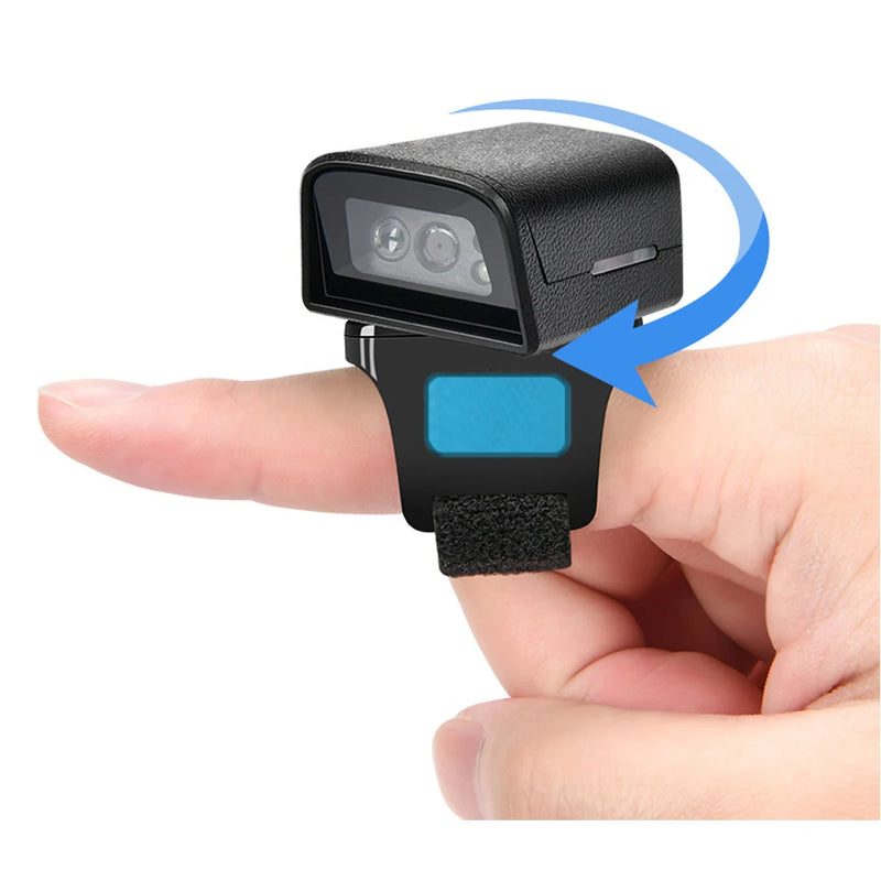 QR Code 1D/2D Ring Scanner Wearable Scanner Finger Barcode Reader Bluetooth Barcode Scanner Portable Bar code Scanner PDF Code
