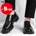7-9cm Height Increasing Shoes for Men Summer Autumn Inside High Shoes Men's Hollow Business Dress Men's Elevator Leather Shoes