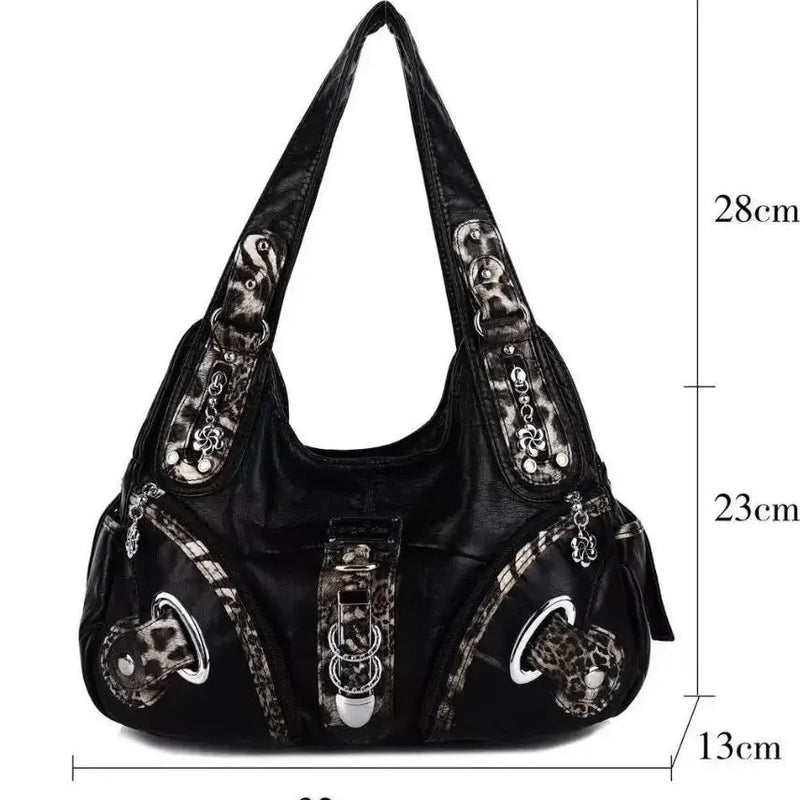 Angelkiss Women Handbags Leopard Bag Top-handle Handbag Fashion Satchel Dumpling Pack Shoulder Bag Tote Bag Hobos Large Purse