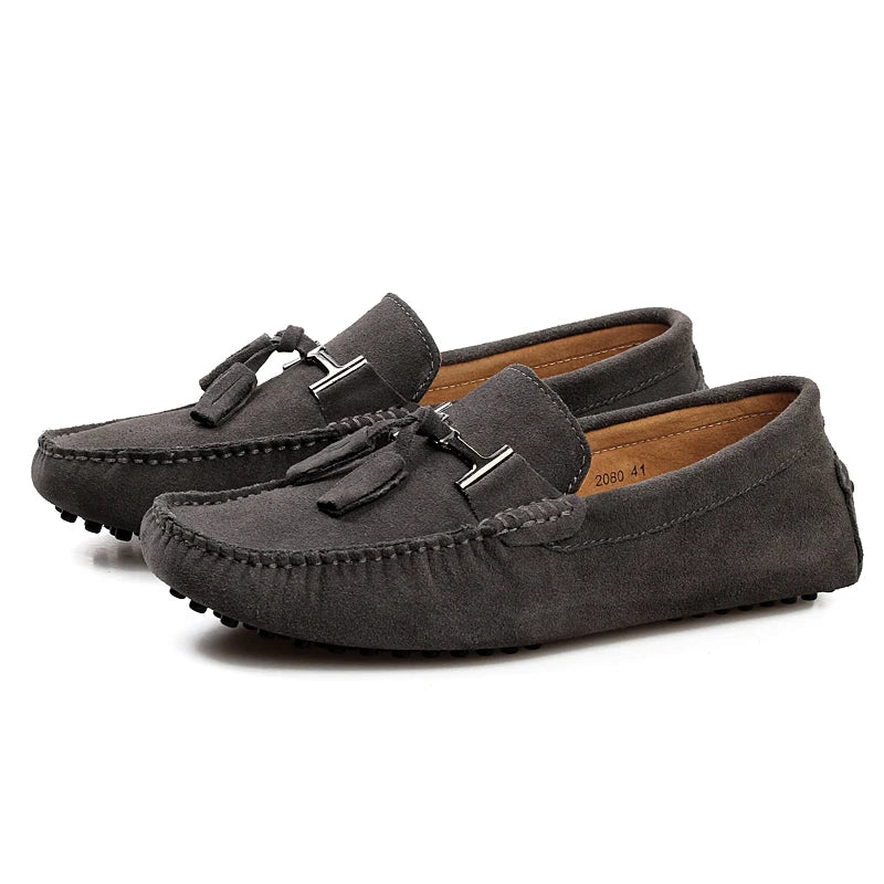 Men Loafers Spring Summer Suede Leather Casual Shoes Men's Slip-ons Luxury Brand Mocassin Man Plus Size 50 51 52 53 for Big Foot