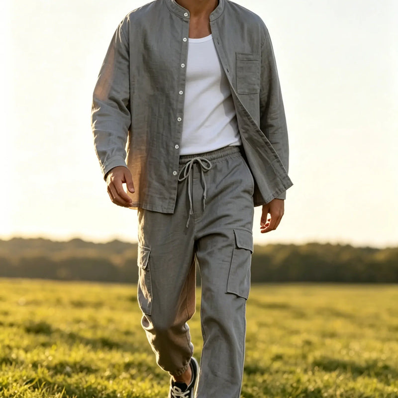 Men's Cotton Linen Summer Suit Lightweight Breathable | SAMAG