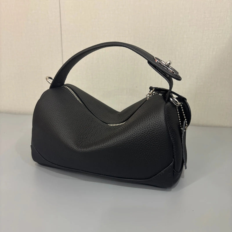 HALF.STAR Women Boston Bag, Luxury Designer Handbag Made of Top Grain TOGO Leather, Versatile Shoulder & Crossbody Bag