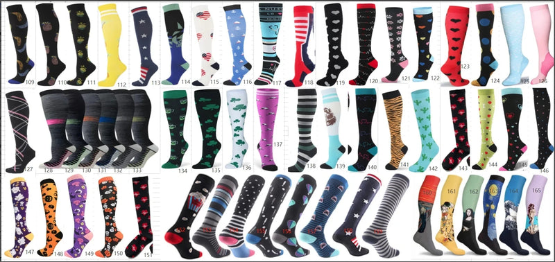 20 Pairs/lot Men Women Compression Socks Multi Pattern | SAMAG