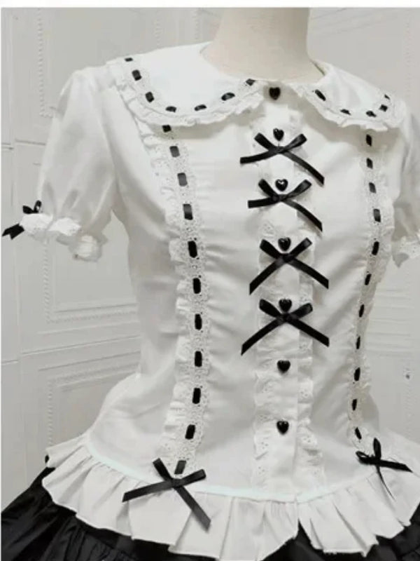 Summer Japanese Lolita Sweet Girls Short - sleeved Tops - View 13 | SAMAG