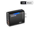 5 IN 1 GaN Desktop Charger For IPhone17 16Pro Laptop Samsung 240W Fast Charging Adapter 10A USB To Type-C Cable 3PD 2USB Charger